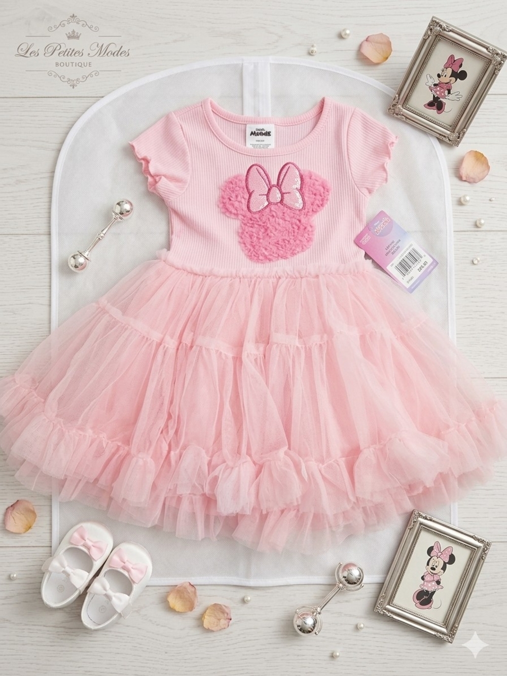 Disney Pink Tulle Minnie Mouse Party Dress for Kids